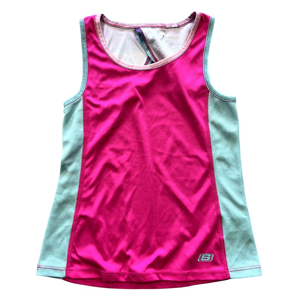 Skecher's Pink + Light Blue Athletic Tank Youth 5/6